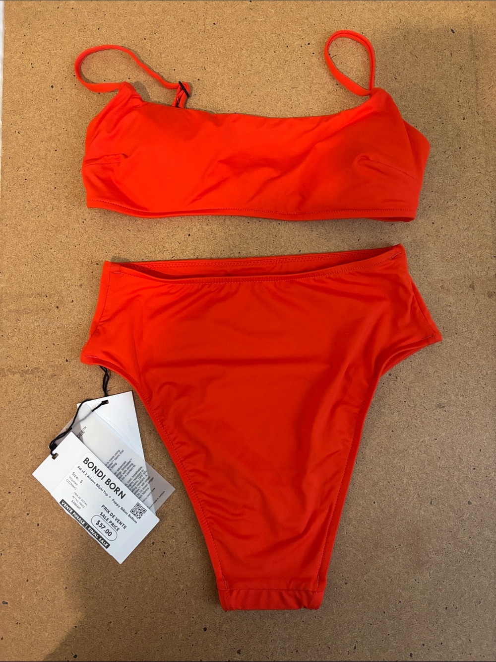 BONDI BORN Red High-Waist Bikini Bottoms